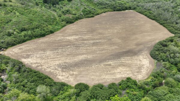 BEFORE - Image of the farm field from above. Photos courtesy of San Mateo RCD.