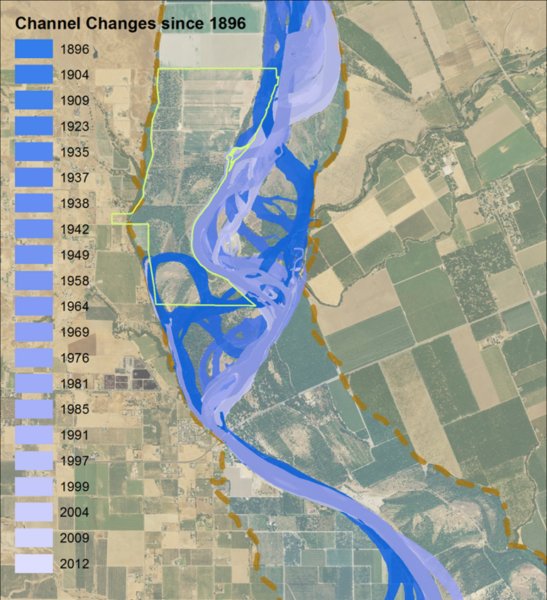 Historic river meander. Image provided by DWR.